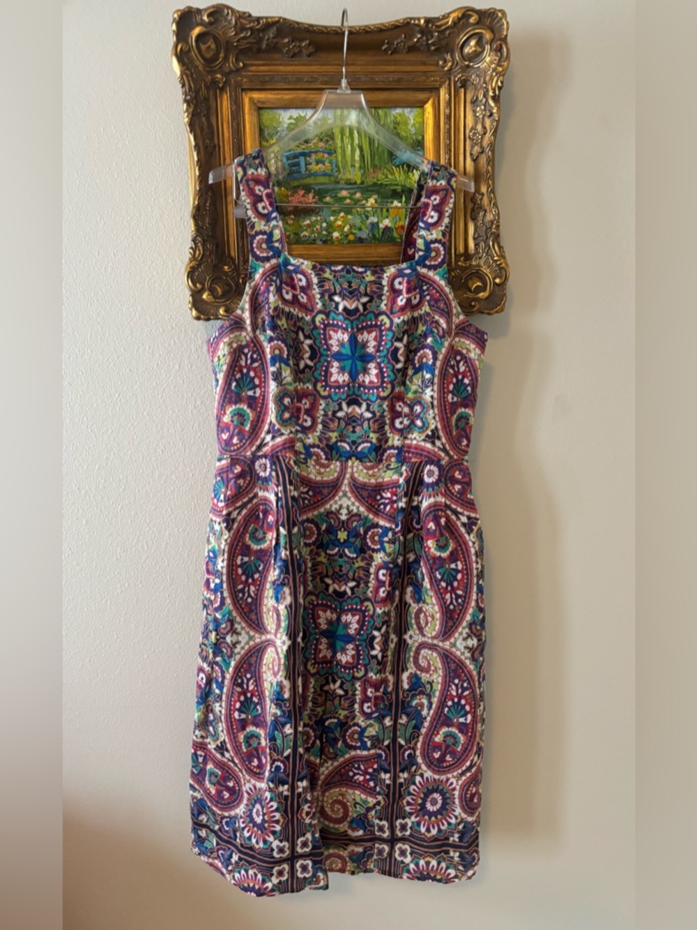 Lands' End Linen Paisley Midi Dress